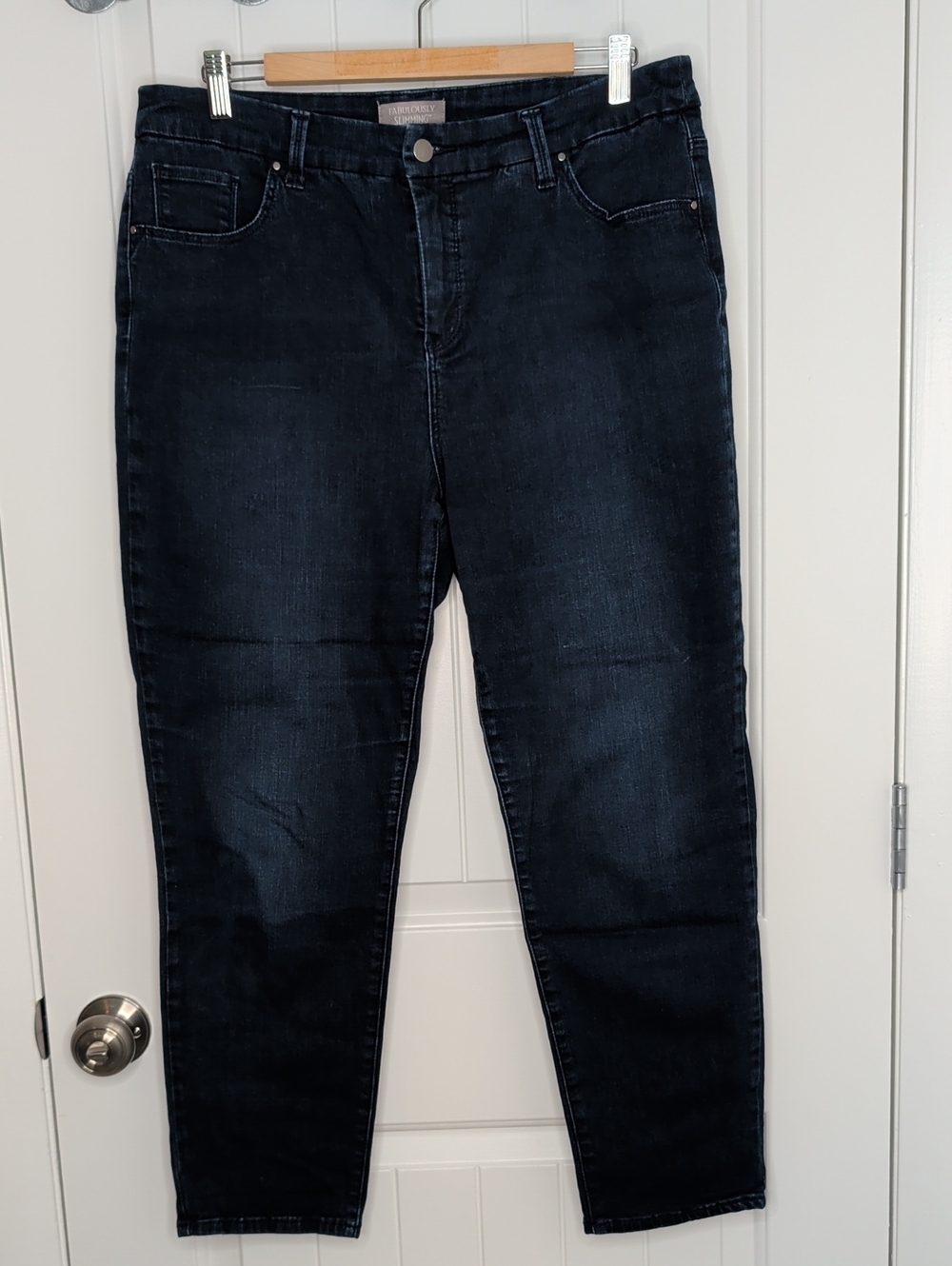 Chico's Dark Denim Jeans Size 2 (L/12) Ankle Fabulously Slimming By Chico's